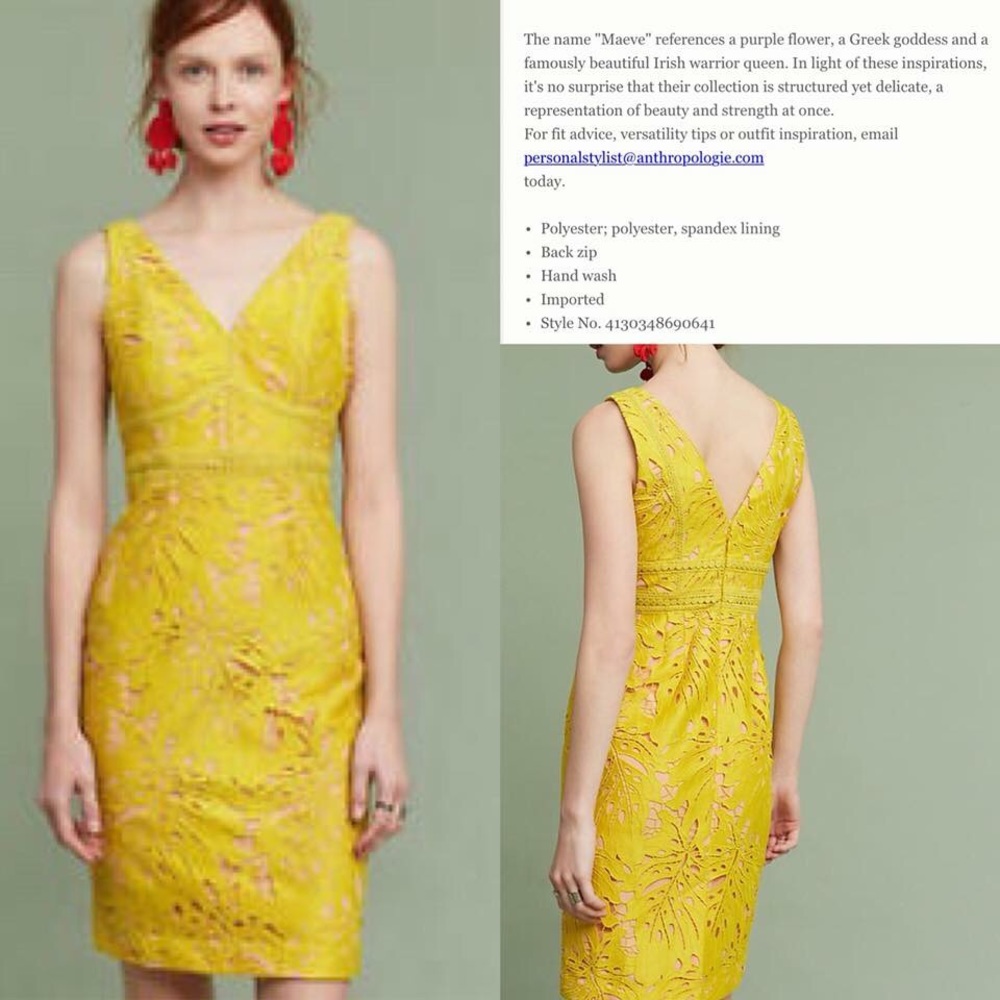 ⭕️Sold⭕️ Gardenia Lace Column Dress by Maeve, 10P